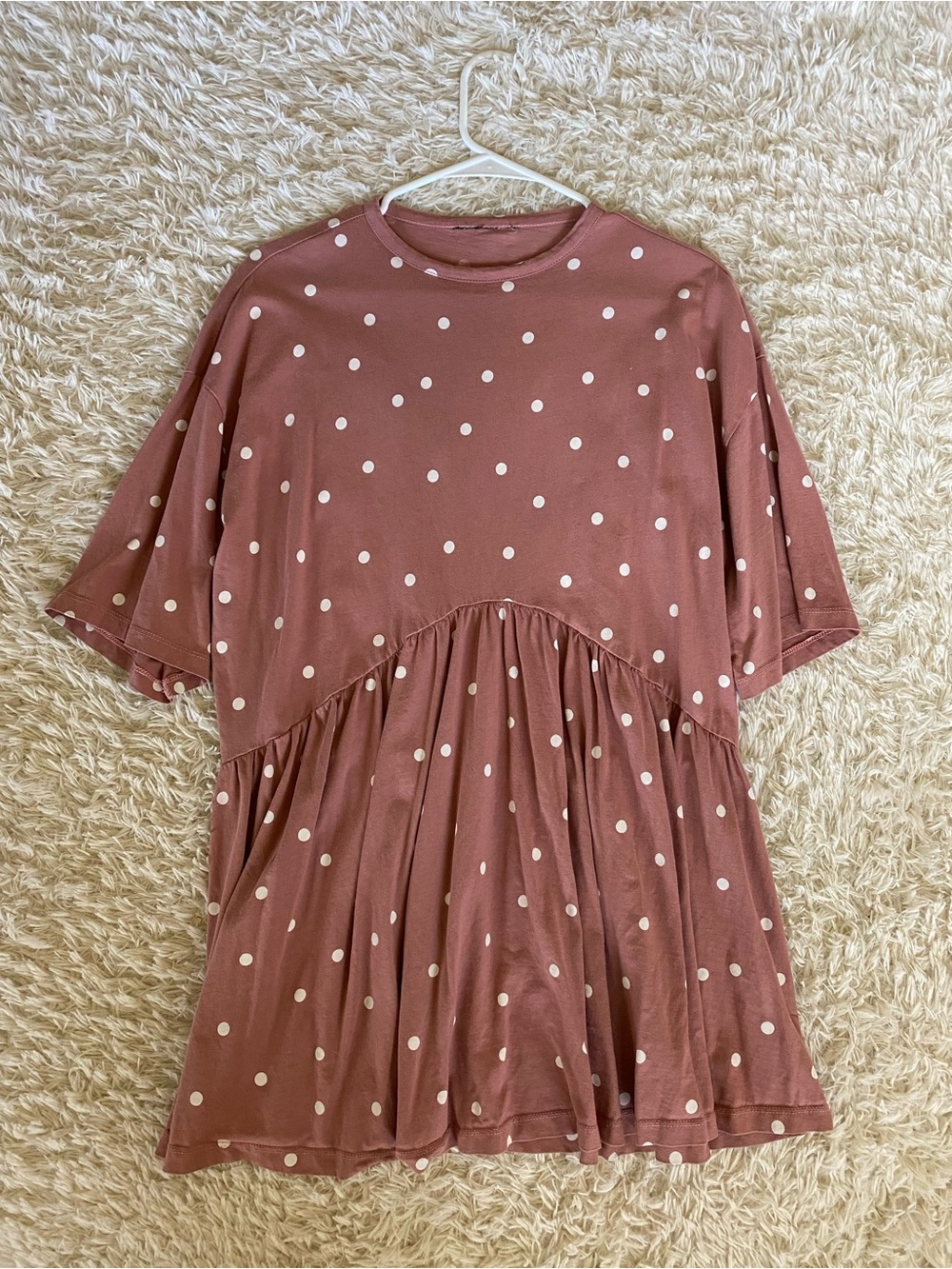 ASOS Dusty Rose Polka Dot Dress